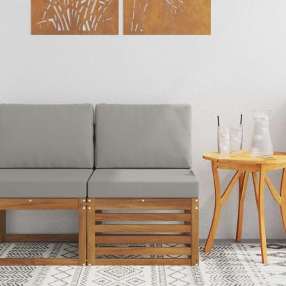 Canapea Medie pentru Exterior Lemn Solid de Acacia natural GartenMobel Dekor