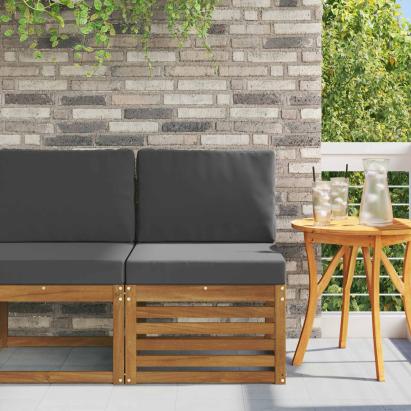 Canapea Medie pentru Exterior Lemn Solid de Acacia natural GartenMobel Dekor