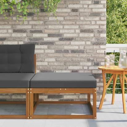 Taburet pentru exterior Lemn Solid de Acacia natural GartenMobel Dekor