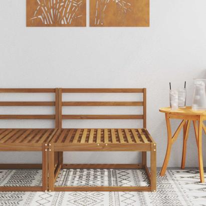 Canapea Medie pentru Exterior Lemn Solid de Acacia natural GartenMobel Dekor