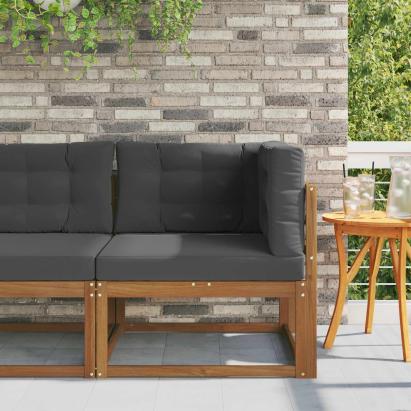 Canapea de colț pentru exterior Lemn Solid de Acacia natural GartenMobel Dekor