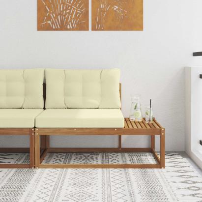 Canapea de exterior cu braț final natural 115 x 83 x 73 cm GartenMobel Dekor