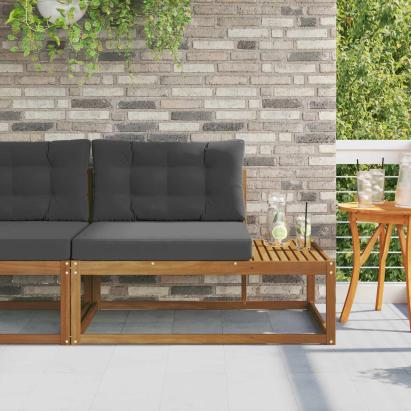 Canapea de exterior cu braț final natural 115 x 83 x 73 cm GartenMobel Dekor