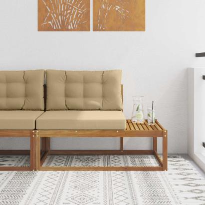 Canapea de exterior cu braț final natural 115 x 83 x 73 cm GartenMobel Dekor