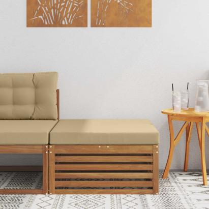 Taburet pentru exterior Lemn Solid de Acacia natural GartenMobel Dekor