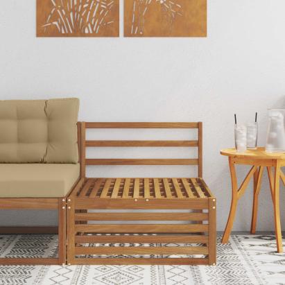 Canapea Medie pentru Exterior Lemn Solid de Acacia natural GartenMobel Dekor