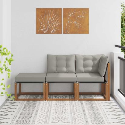 Unități de canapea modulară de exterior 3 Bucată natural GartenMobel Dekor