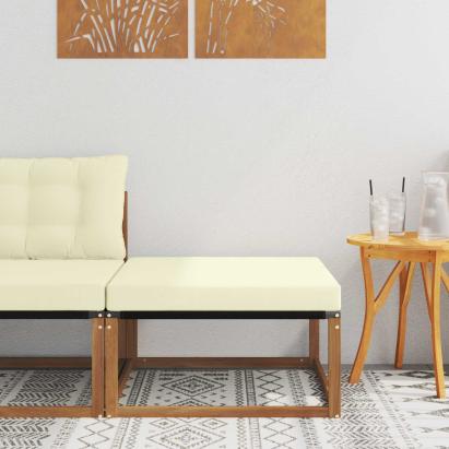 Taburet pentru exterior Lemn Solid de Acacia natural GartenMobel Dekor