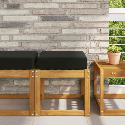 Perna de Șezut pentru Exterior Negru 40 x 40 x 8 cm GartenMobel Dekor