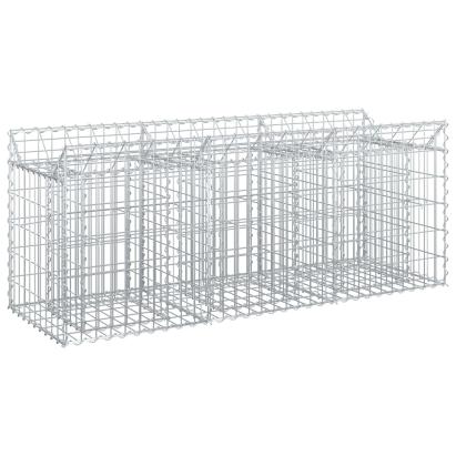 Pat ridicat din gabion Argintiu 150 x 50 x 60 cm GartenMobel Dekor