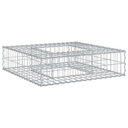 Pat ridicat din gabion Argintiu 80 x 80 x 20 cm Oțel Galvanizat GartenMobel Dekor