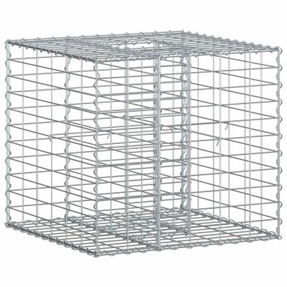 Pat ridicat din gabion Argintiu 60 x 60 x 55 cm Oțel Galvanizat GartenMobel Dekor