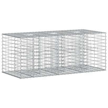 Pat ridicat din gabion Argintiu 140 x 60 x 55 cm GartenMobel Dekor