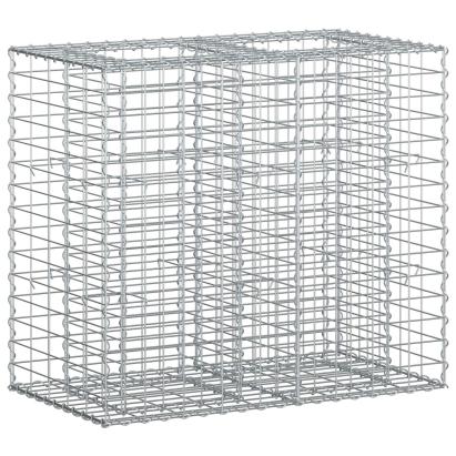 Pat ridicat din gabion Argintiu 90 x 50 x 80 cm Oțel Galvanizat GartenMobel Dekor