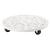 Suport ghiveci cu roti, rotund, din lemn, 30x30x7 cm, alb Household NewTrend
