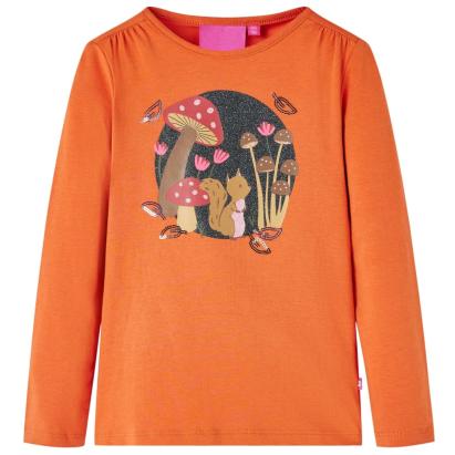 Tricou pentru copii cu mâneci lungi, portocaliu ars, 92 GartenMobel Dekor