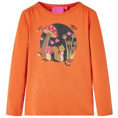 Tricou pentru copii cu mâneci lungi, portocaliu ars, 104 GartenMobel Dekor
