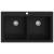 Chiuvetă de bucătărie din granit încastrată, cu două cuve, neagră GartenMobel Dekor