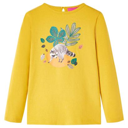 Tricou pentru copii cu mâneci lungi, ocru, 140 GartenMobel Dekor