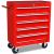 Cărucior de atelier pentru scule, 5 sertare, roșu GartenMobel Dekor
