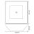 Chiuvetă ceramică pătrată, alb, 41,5 x 41,5 x 12 cm GartenMobel Dekor
