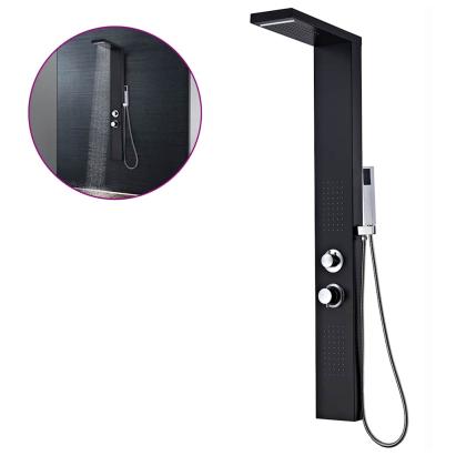 Sistem panel de duș din aluminiu, negru mat  GartenMobel Dekor