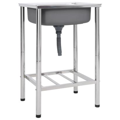 Chiuvetă de camping cu o cuvă, oțel inoxidabil GartenMobel Dekor