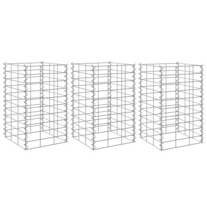 Straturi înălțate gabion, 3 buc., 30x30x50 cm, fier GartenMobel Dekor