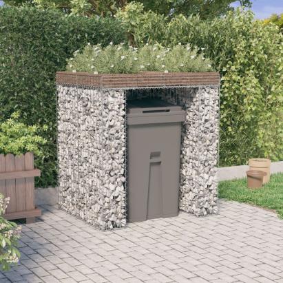 Perete gabion pentru pubela gunoi 110x91x120 cm fier galvanizat GartenMobel Dekor