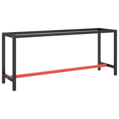 Cadru banc de lucru, negru mat/roșu mat, 190x50x79 cm, metal GartenMobel Dekor
