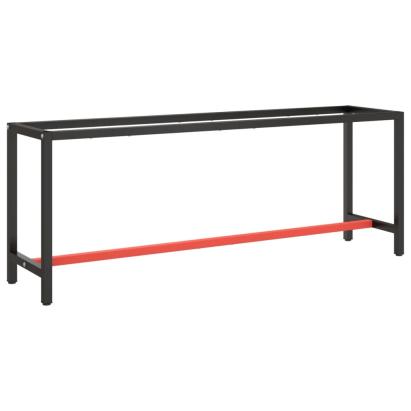 Cadru banc de lucru, negru mat/roșu mat, 210x50x79 cm, metal GartenMobel Dekor