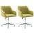 Scaune de bucătărie pivotante, 2 buc., verde, material textil GartenMobel Dekor