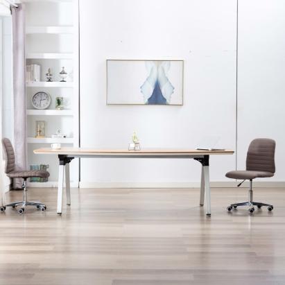 Scaune de bucătărie, 2 buc., gri taupe, material textil GartenMobel Dekor