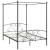Cadru de pat cu baldachin, gri, 140 x 200 cm, metal  GartenMobel Dekor