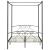 Cadru de pat cu baldachin, gri, 140 x 200 cm, metal  GartenMobel Dekor