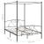 Cadru de pat cu baldachin, gri, 160 x 200 cm, metal  GartenMobel Dekor