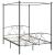 Cadru de pat cu baldachin, gri, 160 x 200 cm, metal  GartenMobel Dekor