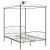 Cadru de pat cu baldachin, gri, 120 x 200 cm, metal GartenMobel Dekor
