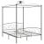Cadru de pat cu baldachin, gri, 160 x 200 cm, metal GartenMobel Dekor