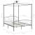 Cadru de pat cu baldachin, gri, 160 x 200 cm, metal GartenMobel Dekor