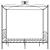 Cadru de pat cu baldachin, gri, 160 x 200 cm, metal GartenMobel Dekor