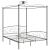 Cadru de pat cu baldachin, gri, 180 x 200 cm, metal GartenMobel Dekor