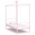 Cadru de pat cu baldachin, roz, 90 x 200 cm, metal GartenMobel Dekor
