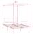 Cadru de pat cu baldachin, roz, 140 x 200 cm, metal GartenMobel Dekor