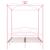 Cadru de pat cu baldachin, roz, 160 x 200 cm, metal GartenMobel Dekor
