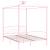 Cadru de pat cu baldachin, roz, 160 x 200 cm, metal GartenMobel Dekor
