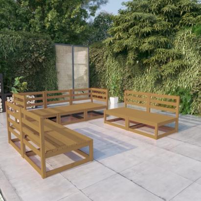 Set mobilier de grădină, 7 piese, maro miere, lemn masiv de pin GartenMobel Dekor