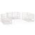 Set mobilier de grădină, 6 piese, alb, lemn masiv de pin GartenMobel Dekor