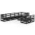 Set mobilier de grădină, 9 piese, negru, lemn masiv de pin GartenMobel Dekor