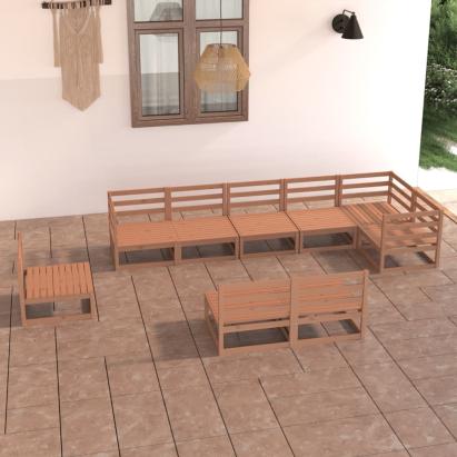 Set mobilier de grădină, 9 piese, maro miere, lemn masiv de pin GartenMobel Dekor
